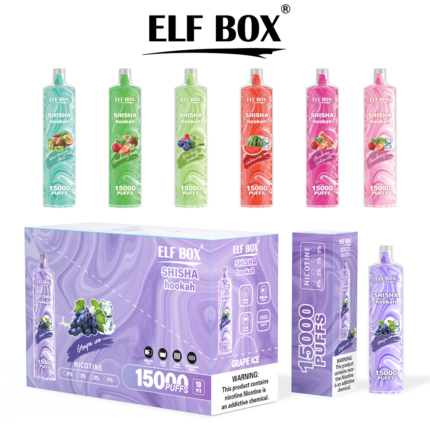 Elf Box Ls15000 Puffs 26ml Capacity 600mAh Rechargeable Type C Battery 0%/2%/5% Nic 12 Flavors