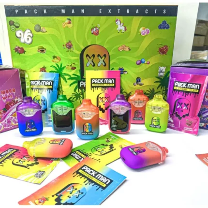 Packman 1+1 ml Dual Chamber Disposable Vape Pen 2 Gram Empty Thick Oil Carts With Digital Screen