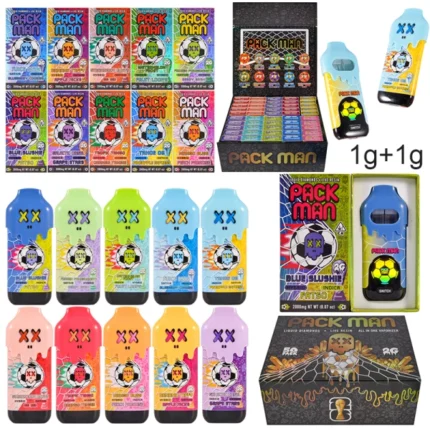 Packman Fifa World Cup 1+1 ml Dual Chamber Disposable Vape Pen 2 Gram Empty Thick Oil Carts With Digital Screen