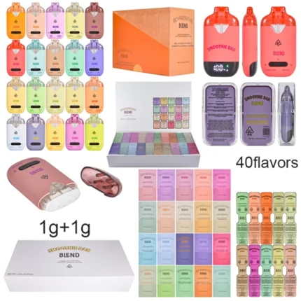 Smoothie Bar Dual Chamber 1+1ml Disposable Vape Pen 2 Gram Empty Thick Oil Carts With Digital Screen